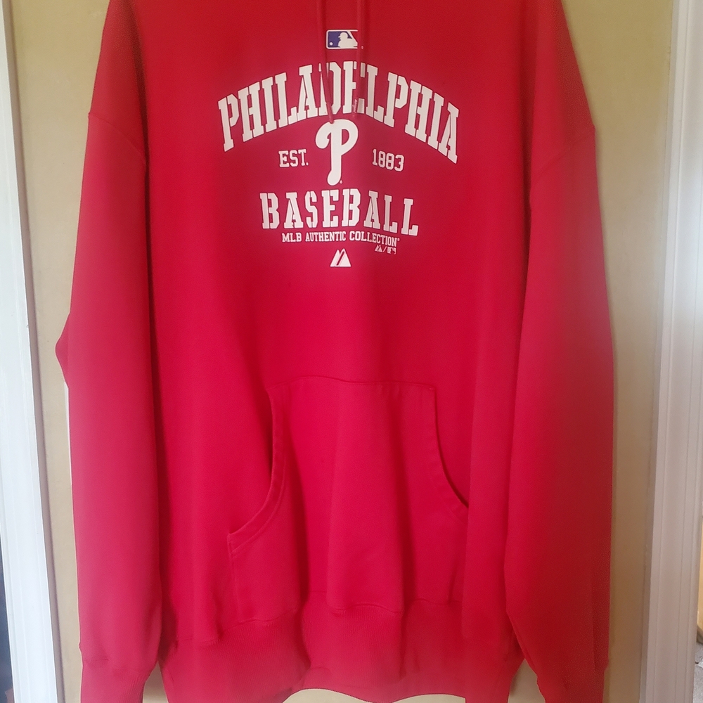 Phillies 2XL Authentic Majestic MLB Collection Hoodie